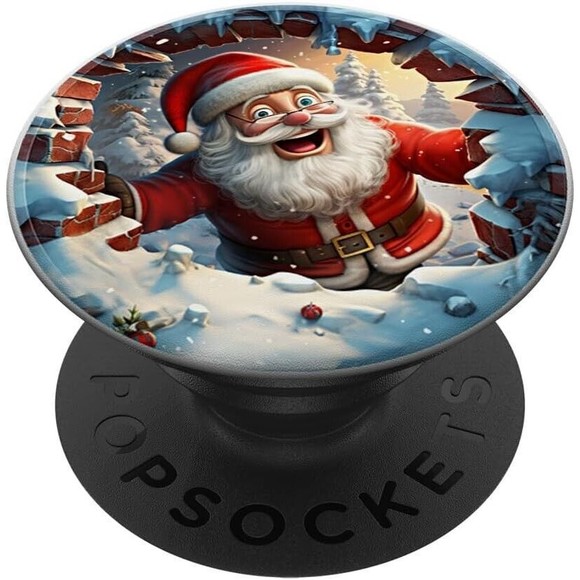 PopSockets Santa Claus Christmas Xmas for Phone Women Swappable Base PopGrip - Picture 1 of 13